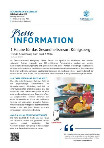 Vorschau Bild von Pressemitteilung - Gault & Millau 2026